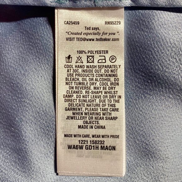 NWT TED BAKER London Maon Front Flap Shift Dress - Picture 5 of 6